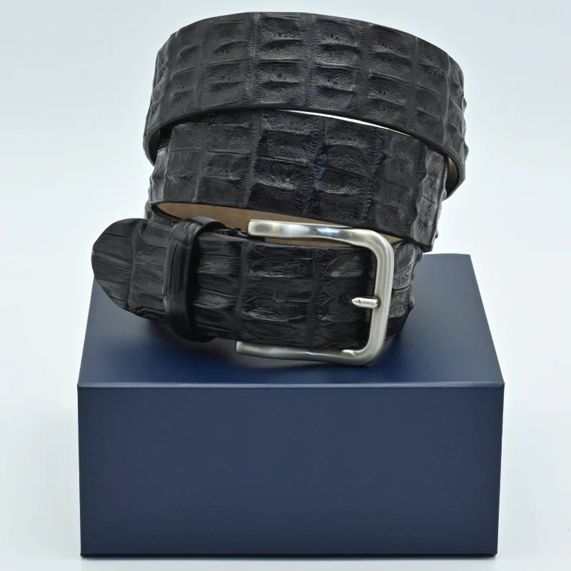 OLIMACI & CO. Black Crocodile Leather Belt - Image 4