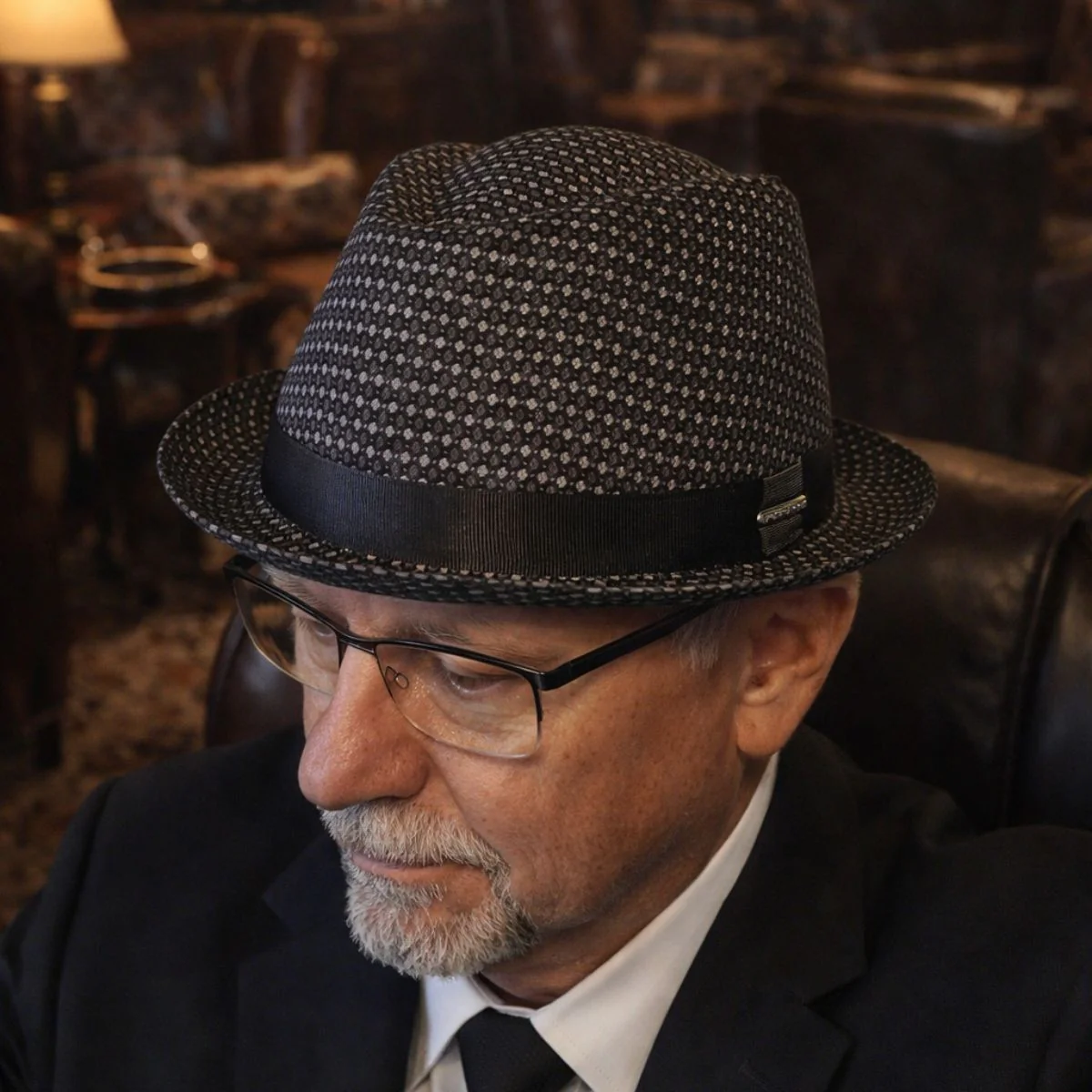 Black Royale Pork Pie Hat - Image 6