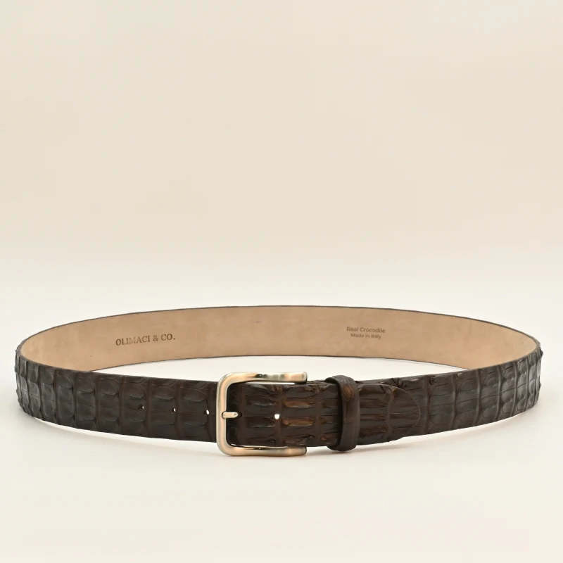 OLIMACI & Co. Brown Crocodile Leather Belt - Image 3