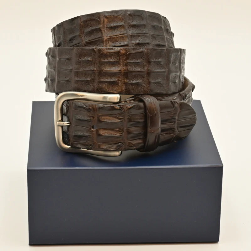 OLIMACI & Co. Brown Crocodile Leather Belt - Image 4