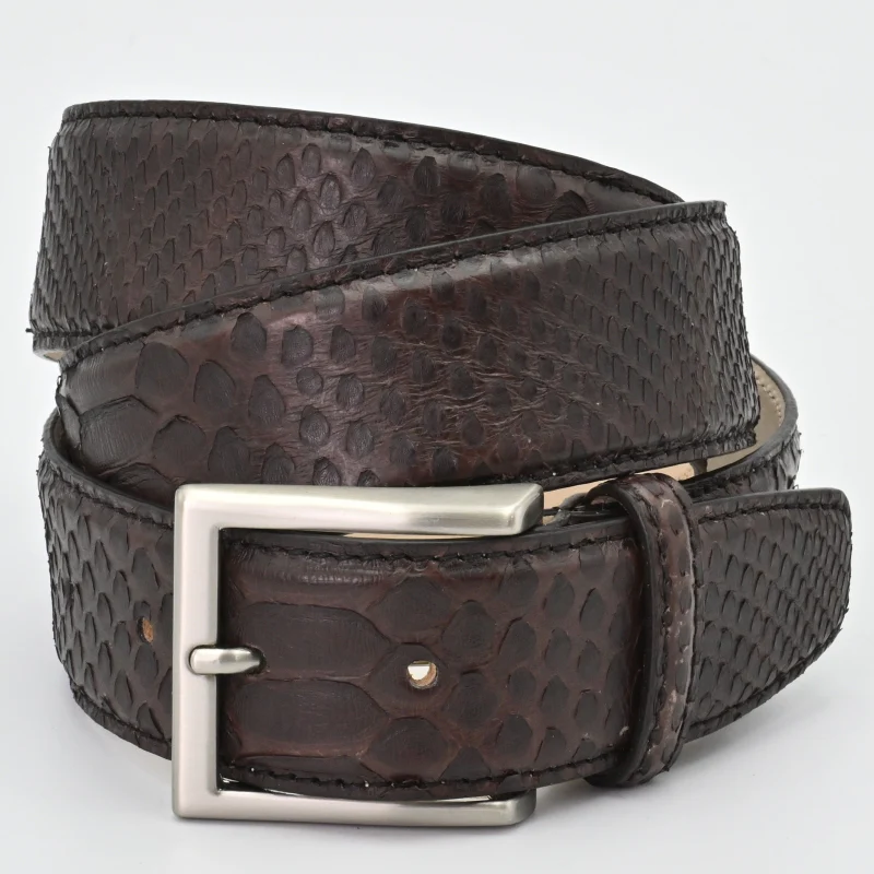 OLIMACI & CO. Brown Python Leather Belt