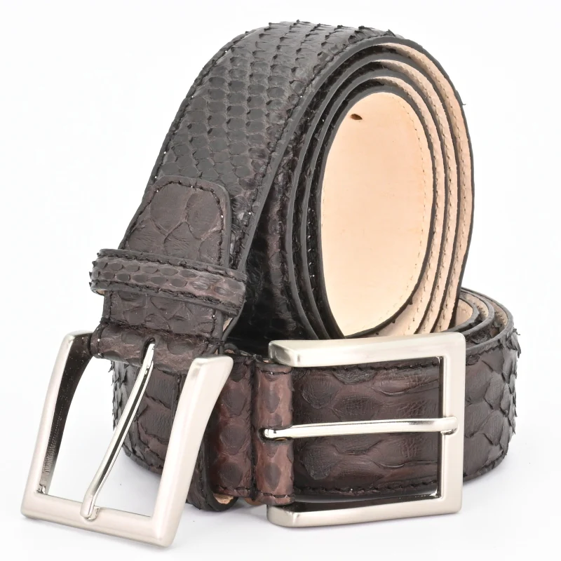 OLIMACI & CO. Brown Python Leather Belt - Image 2