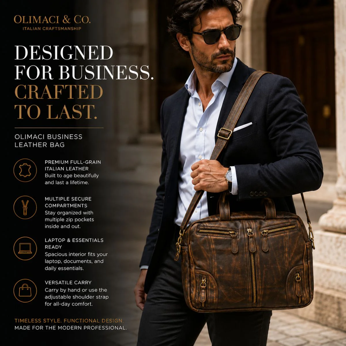 Business Leather Bag - Image 5