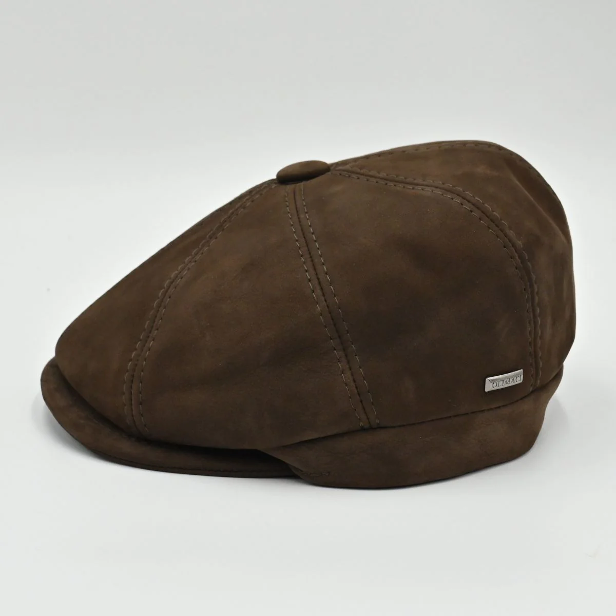 Firenze Leather Newsboy Hat - Image 3