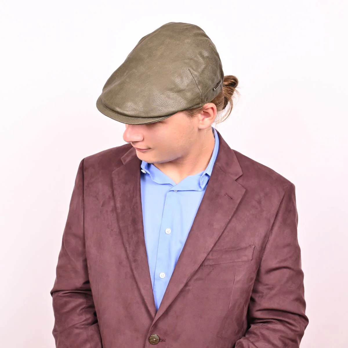 Hammered Nappa Leather Driver Cap - Image 13