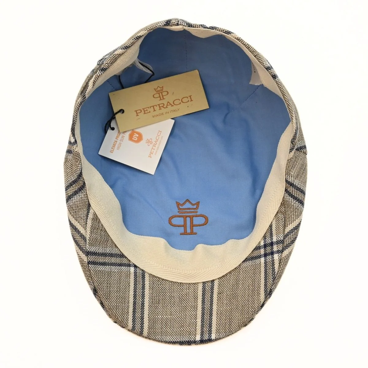 Italian Linen Checkered Flat Cap - Image 10