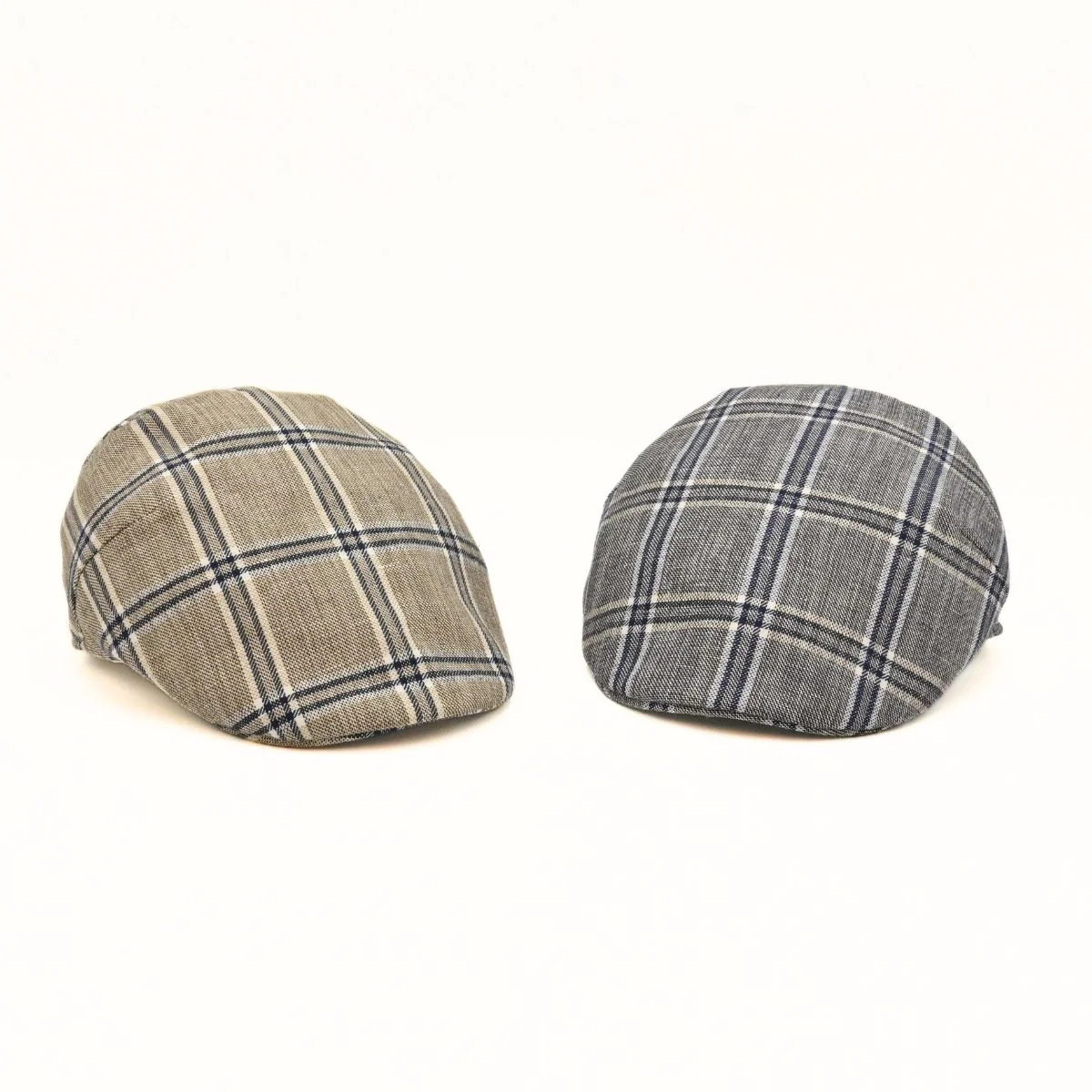 Italian Linen Checkered Flat Cap - Image 11
