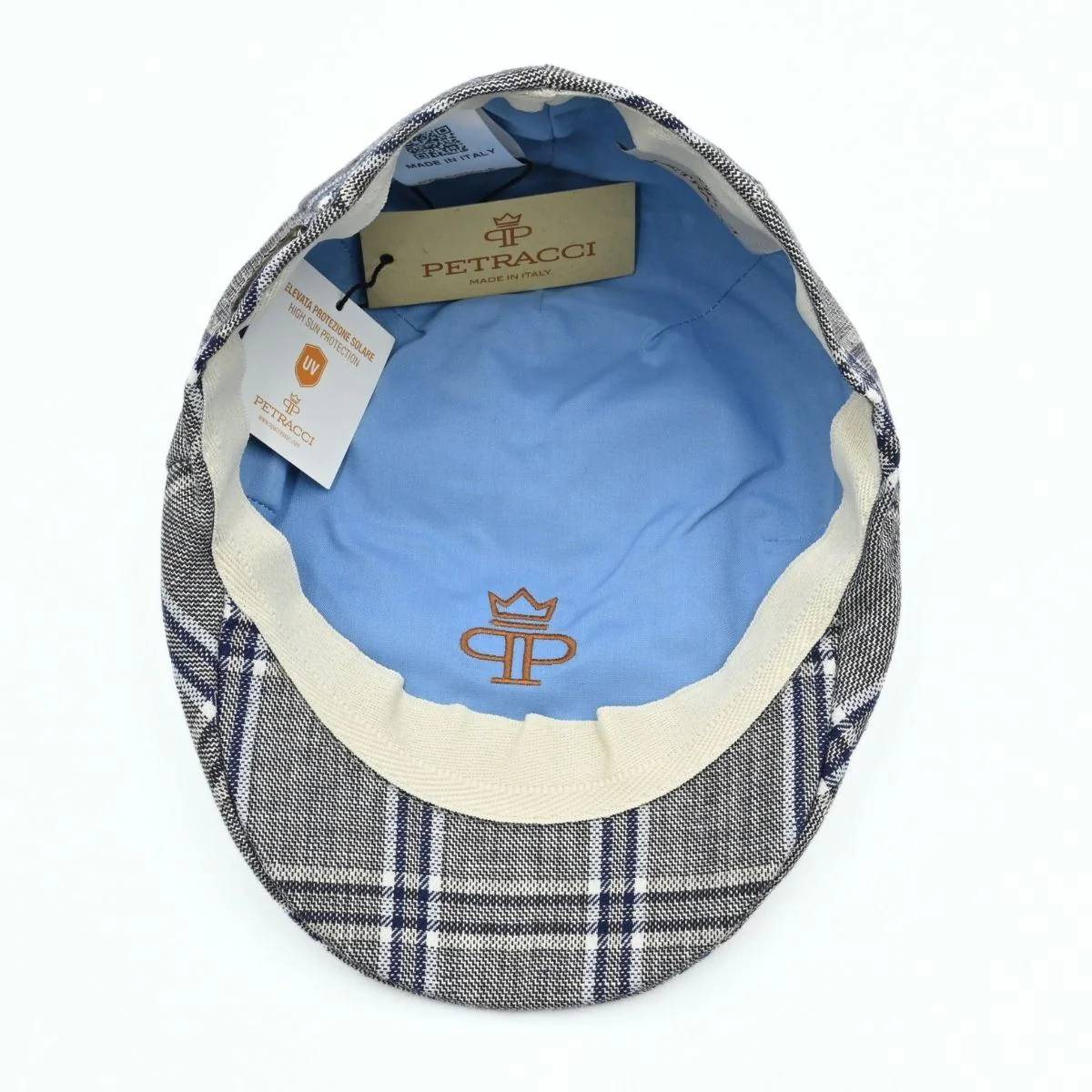 Italian Linen Checkered Flat Cap - Image 5