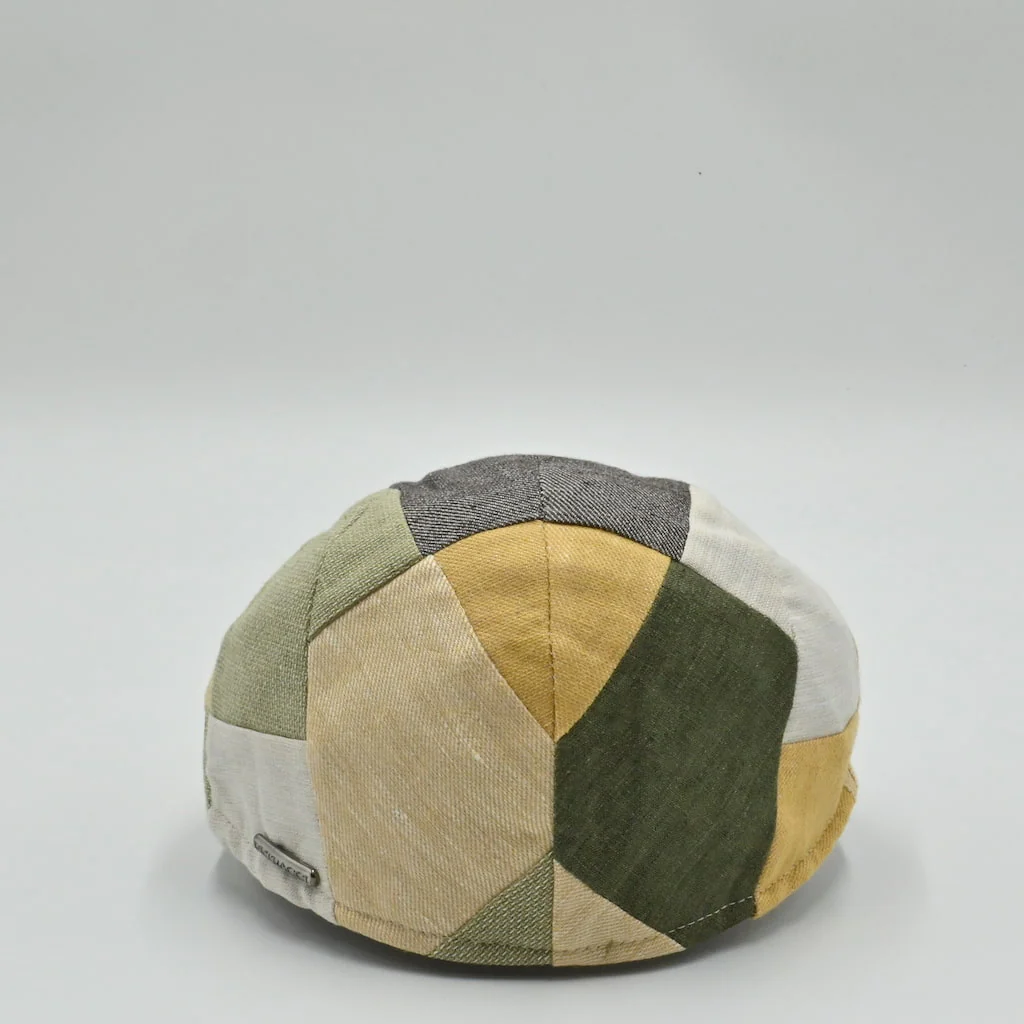 Italian Patchwork Flat Cap – Handmade Linen & Cotton - Image 10