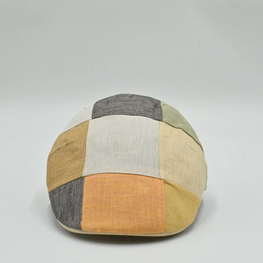Italian Patchwork Flat Cap – Handmade Linen & Cotton - Image 14