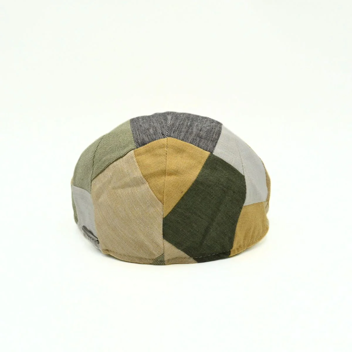 Italian Patchwork Flat Cap – Handmade Linen & Cotton - Image 4