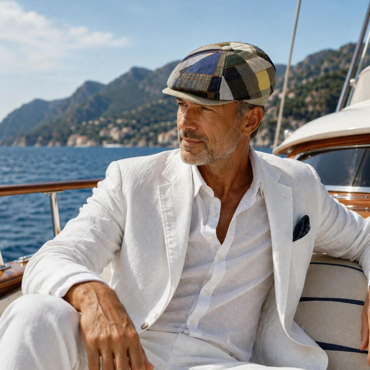 Italian Patchwork Newsboy Hat - Image 7