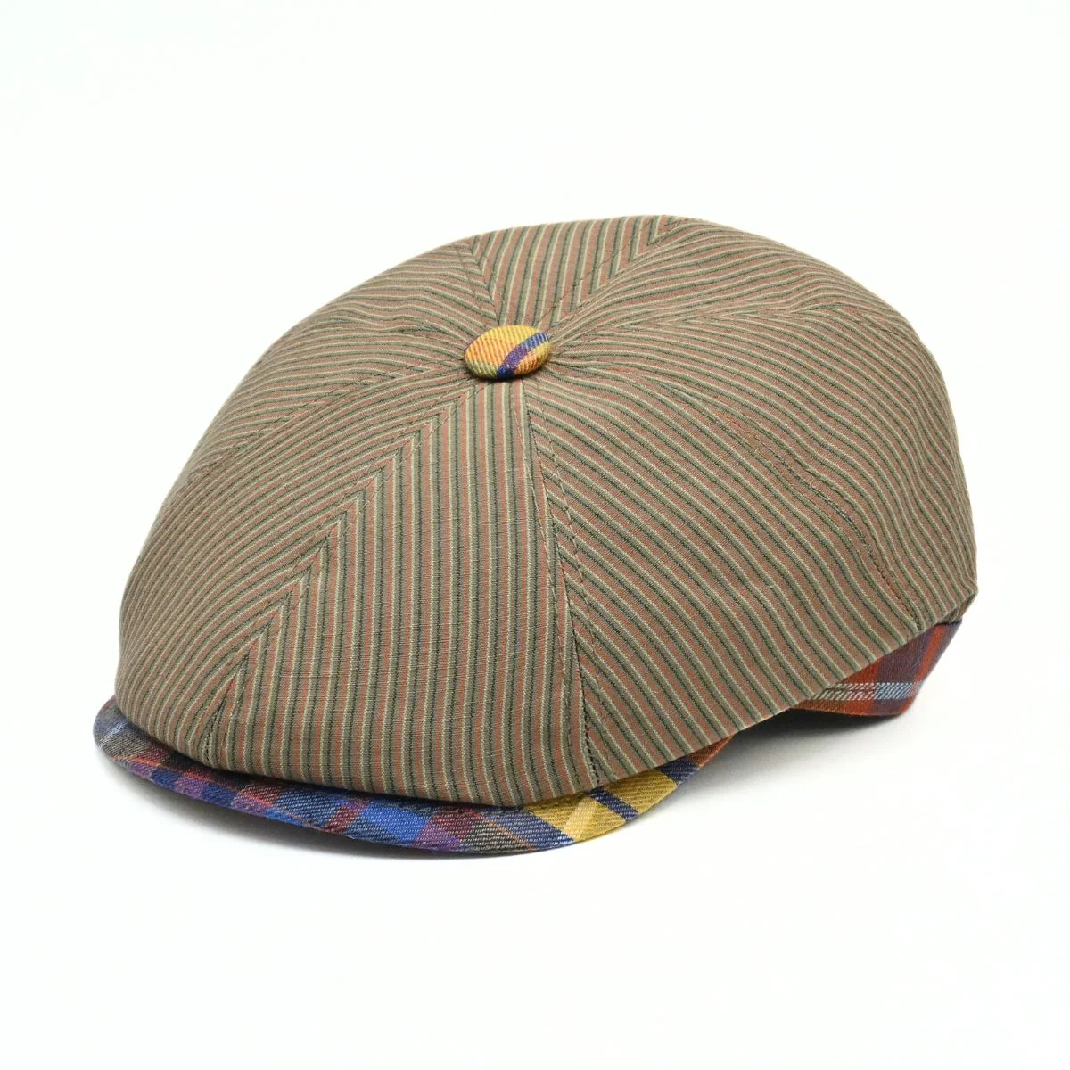 Mantova Striped Newsboy Hat