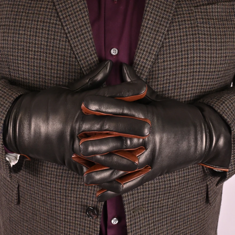 Men's Wool Lined Leather Gloves - Image 3