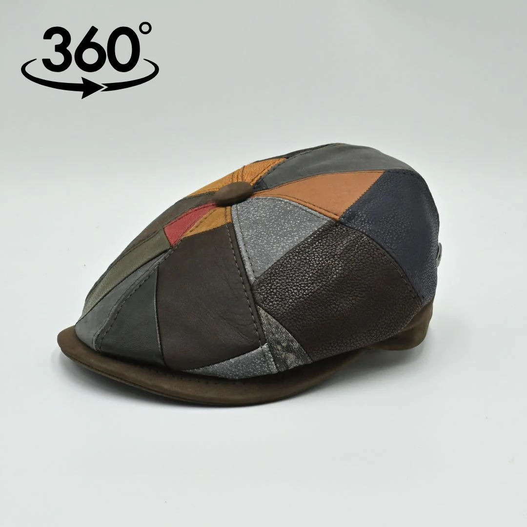 Napoli Leather Newsboy Hat - Image 8