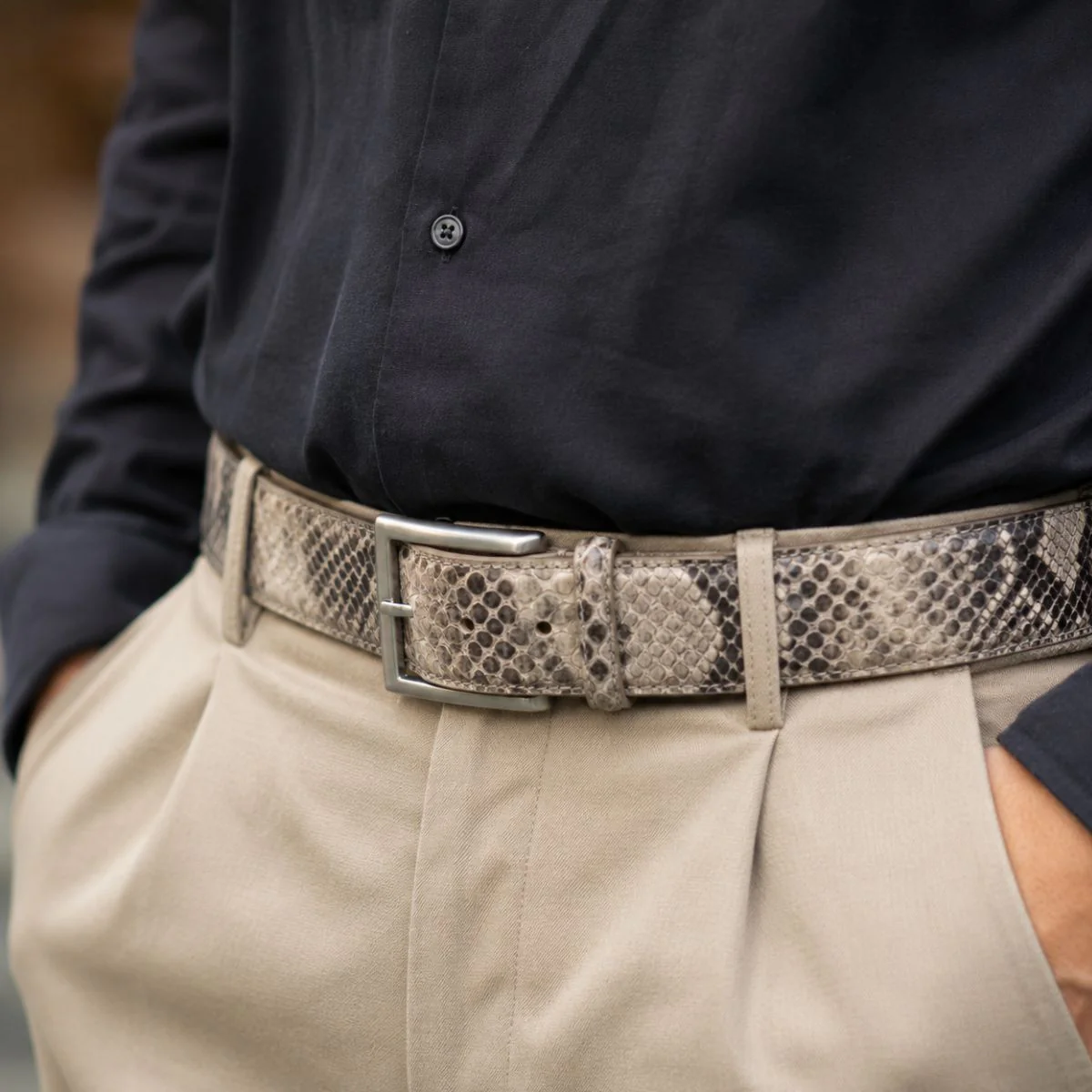 OLIMACI & CO. Natural Python Leather Belt - Image 4
