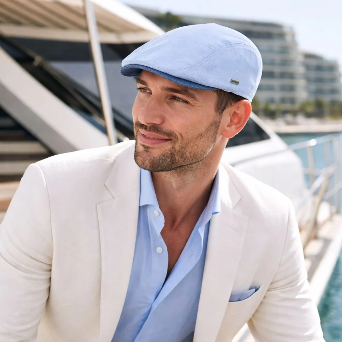 Positano Linen Flat Cap - Image 6