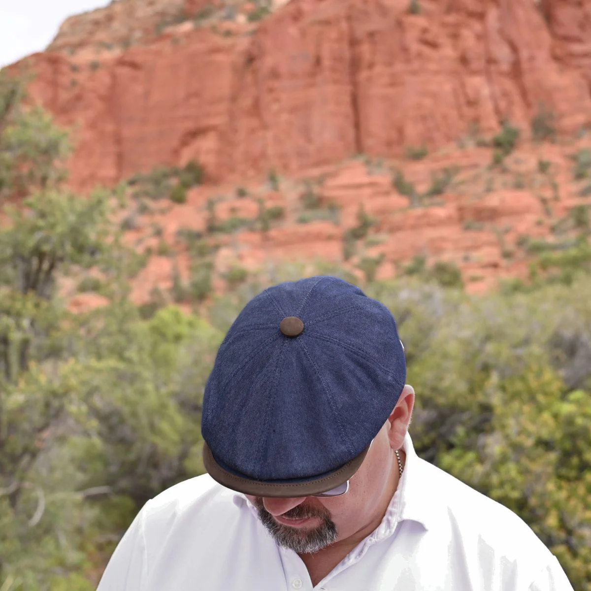 Recco Denim Newsboy Hat - Image 6