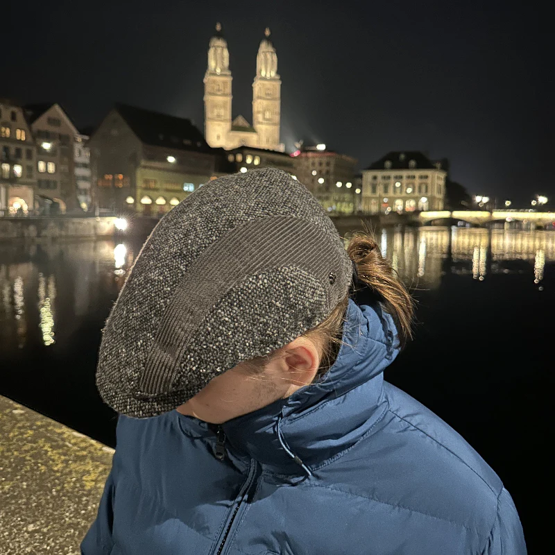 Tweed Cap With Velvet Bands - Image 7