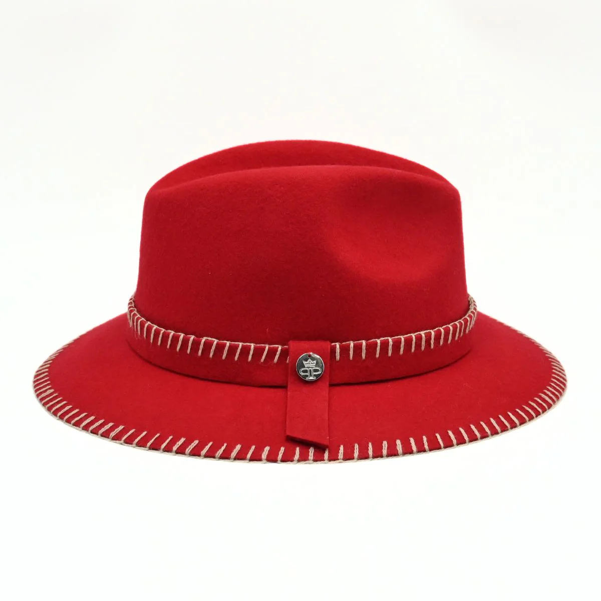 Women's Wool Hat With Blanket Stitching - Image 3