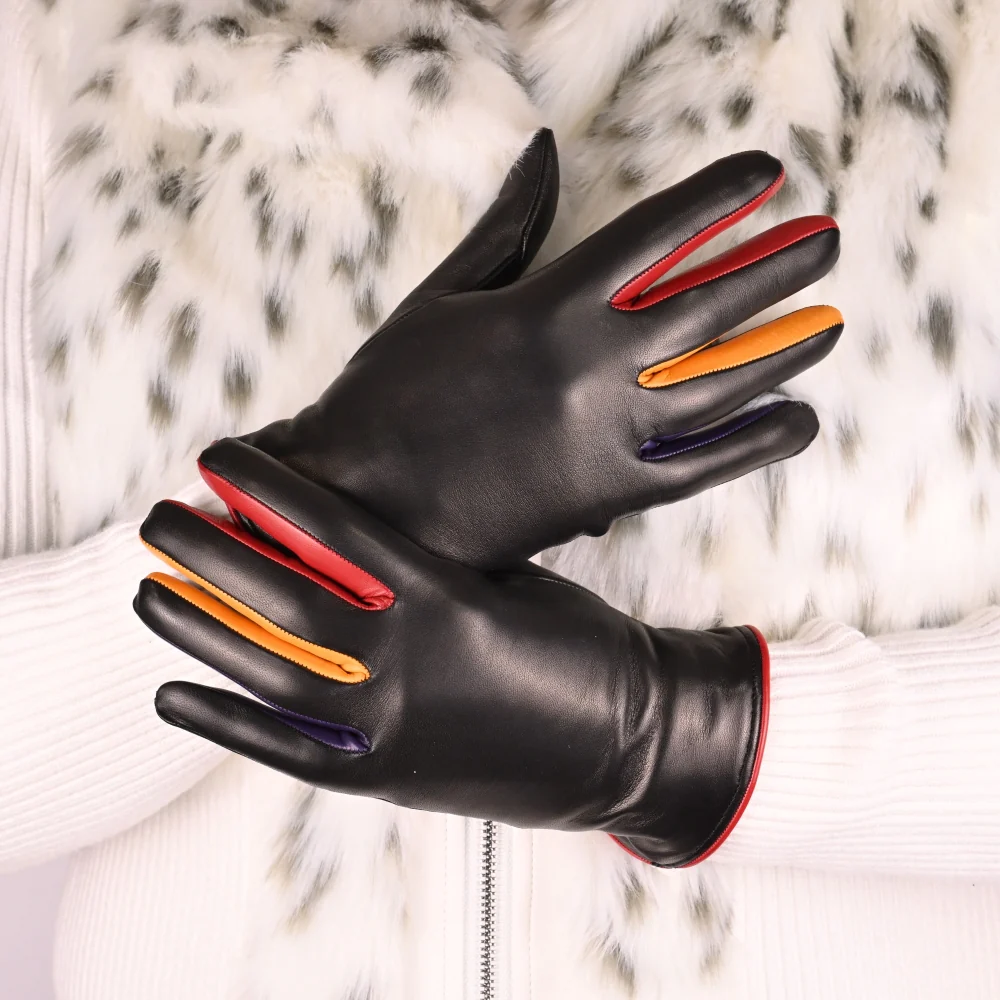 Women's Lambskin Cashmere Lined Leather Gloves - Image 3